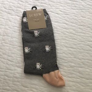 J Crew Kitty Cat Crew Socks
